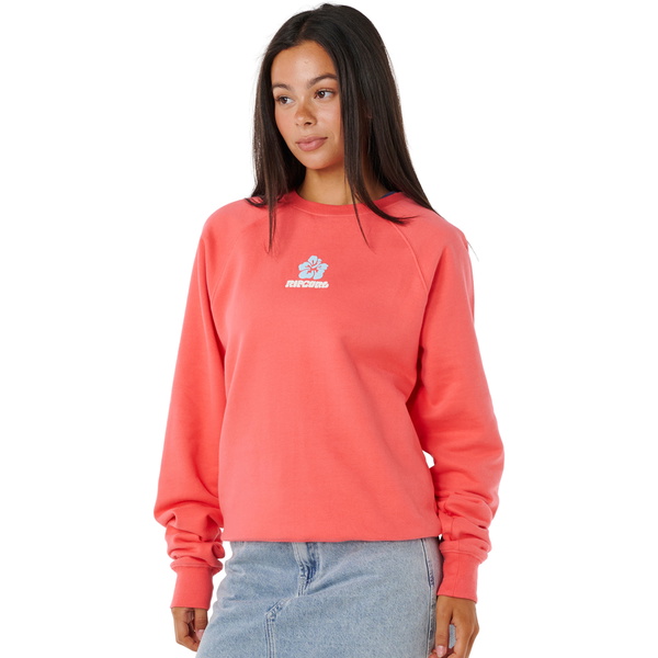2025 Rip Curl Womens Luxe Surf Raglan Relaxed Crew 0ARWFL - Watermelon